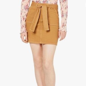 Denim Skirt by Tinsel in a Gorgeous Ochre Color, Tie front, Pockets Size S